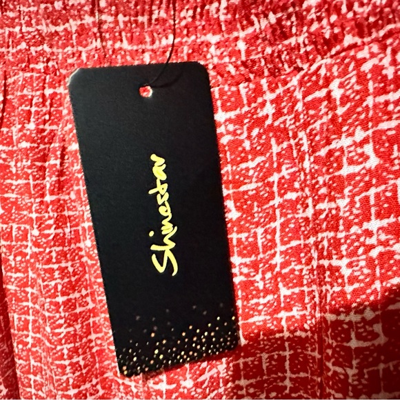 Shinestar Red/Orange Ruffle Flared Print Sundress Size XL - Picture 10 of 11